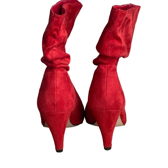 Size 10 red suede slouch booties Call It Spring - Picture 2 of 6